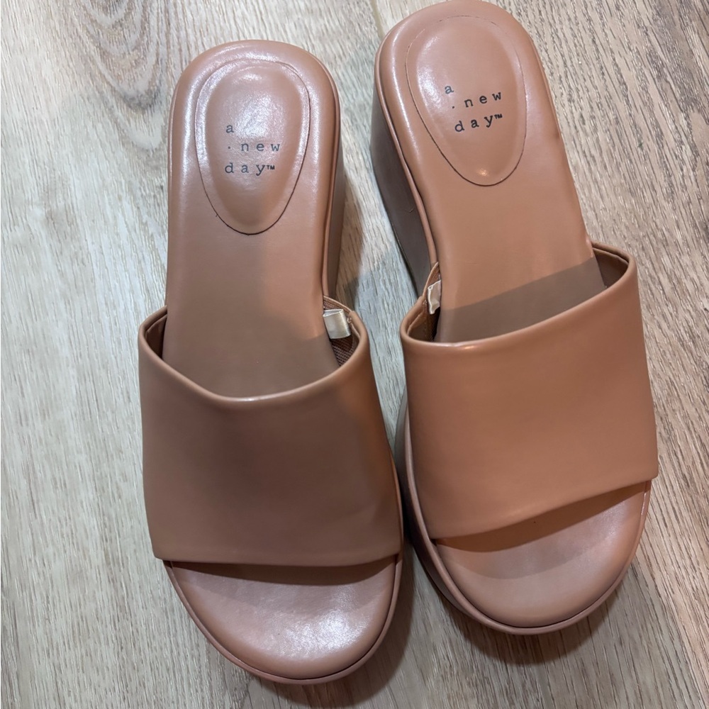 Platform Slide Sandals in Brown - Picture 3 of 3